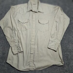 Ruddock Shirt Mens L Plaid Western Long Sleeve Pearl Snap Cowboy Rodeo USA Made
